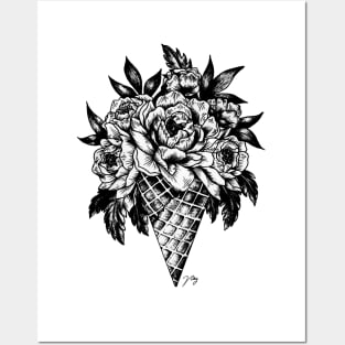 Floral Ice cream Posters and Art